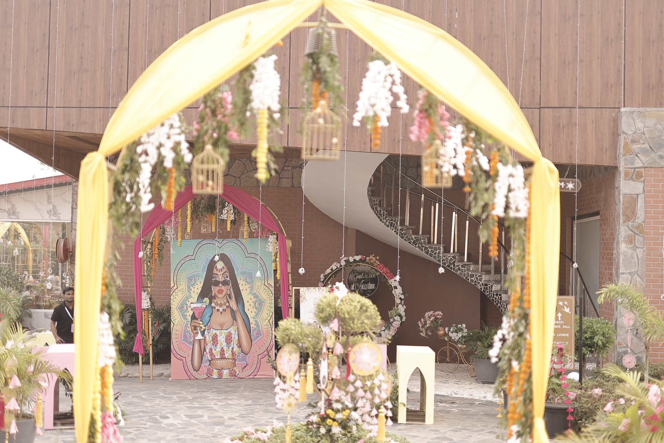 Luxury wedding decor setup with soft lighting